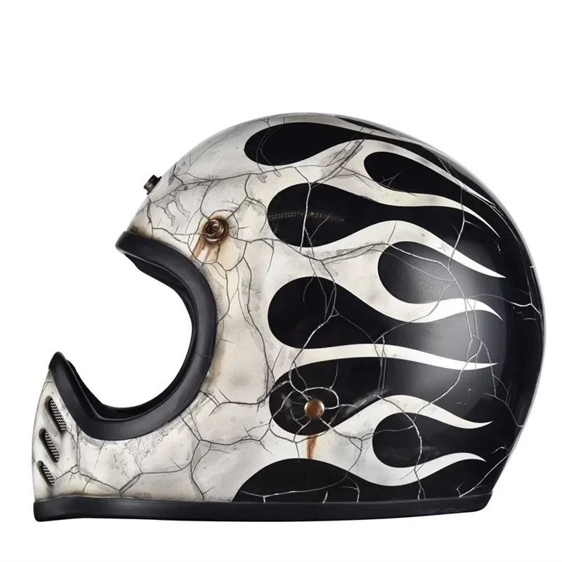AMZ giapponese personalizzato disegnato a mano 3/4 casco Retro moto quattro stagioni classico mezzo casco piccolo corpo casco in fibra di vetro