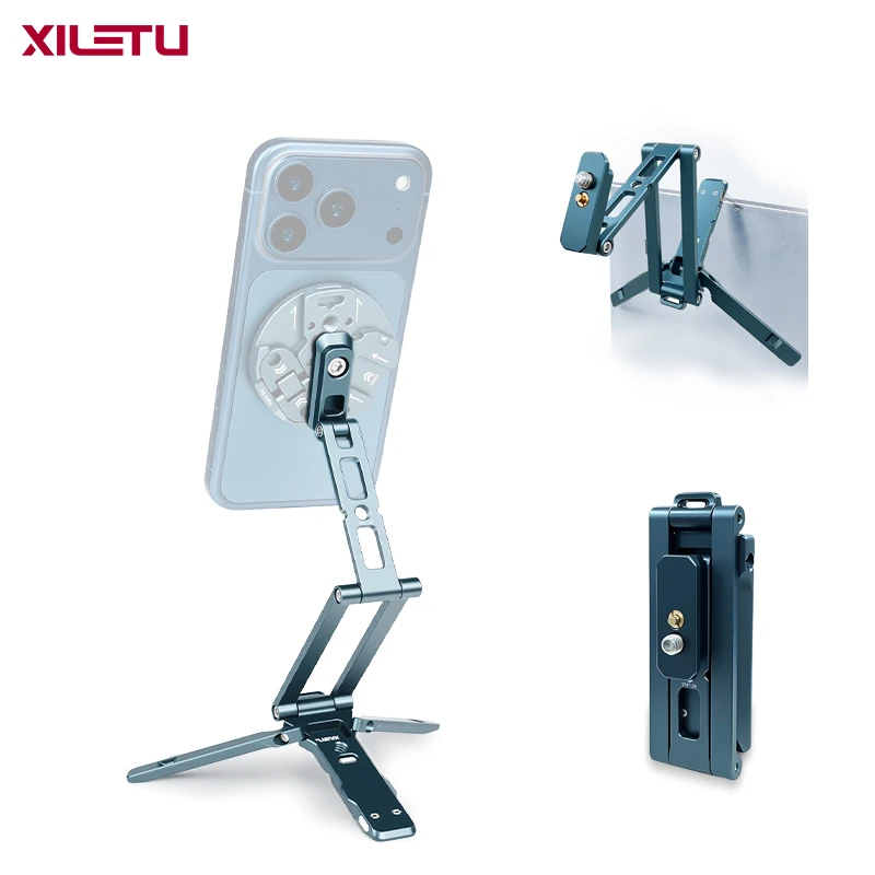 XILETU Mantis Foldable Tripod Hidden Hook Arca Quick Release 1/4 Screw for DJI Pocket3/4 GoPro Phone Travel Vlog Selfie Stick
