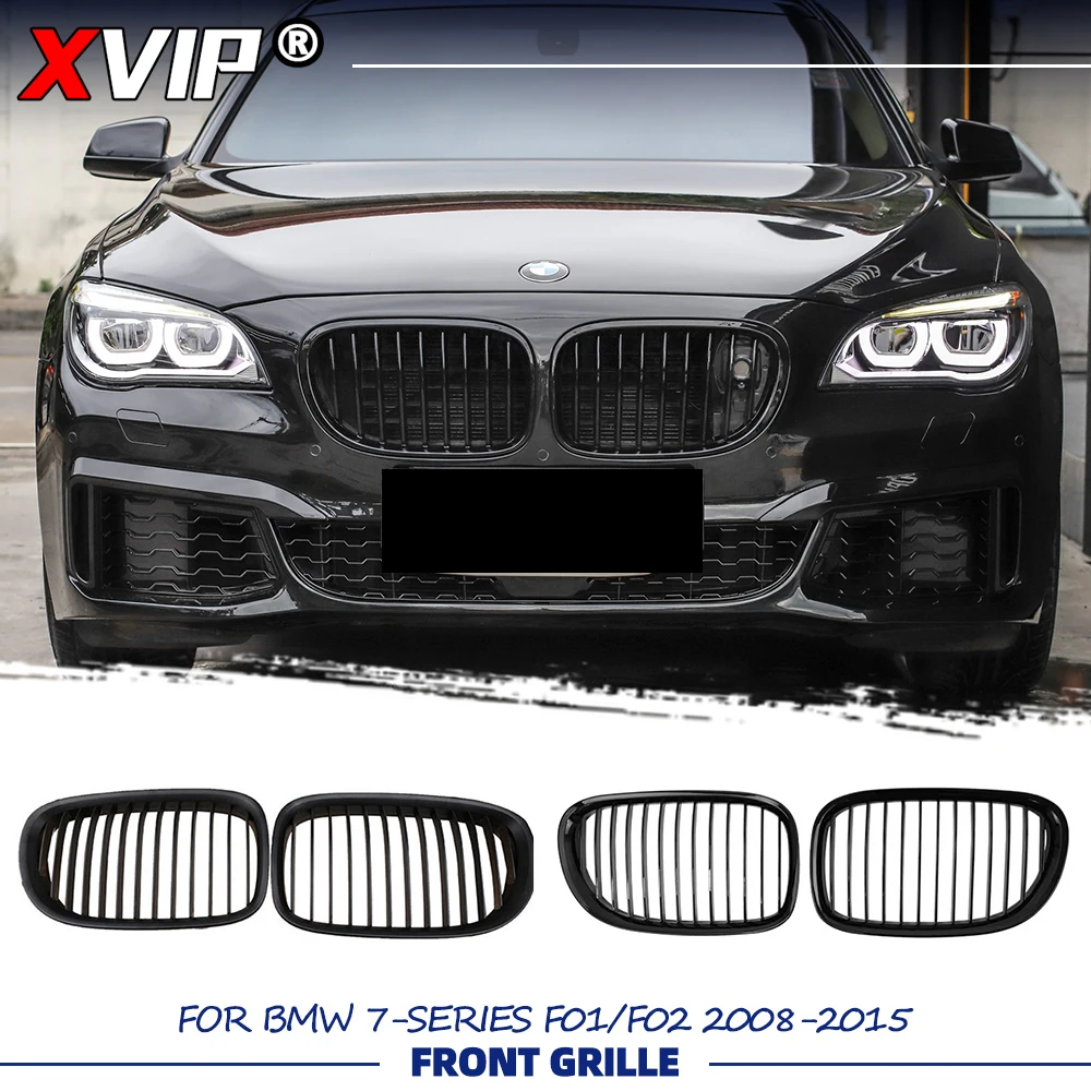 

XVIP Matte Black Front Bumper Racing Grille For BMW 7-Series F01 F02 2008-2015 Single Line Style Car Front Grill Replacement
