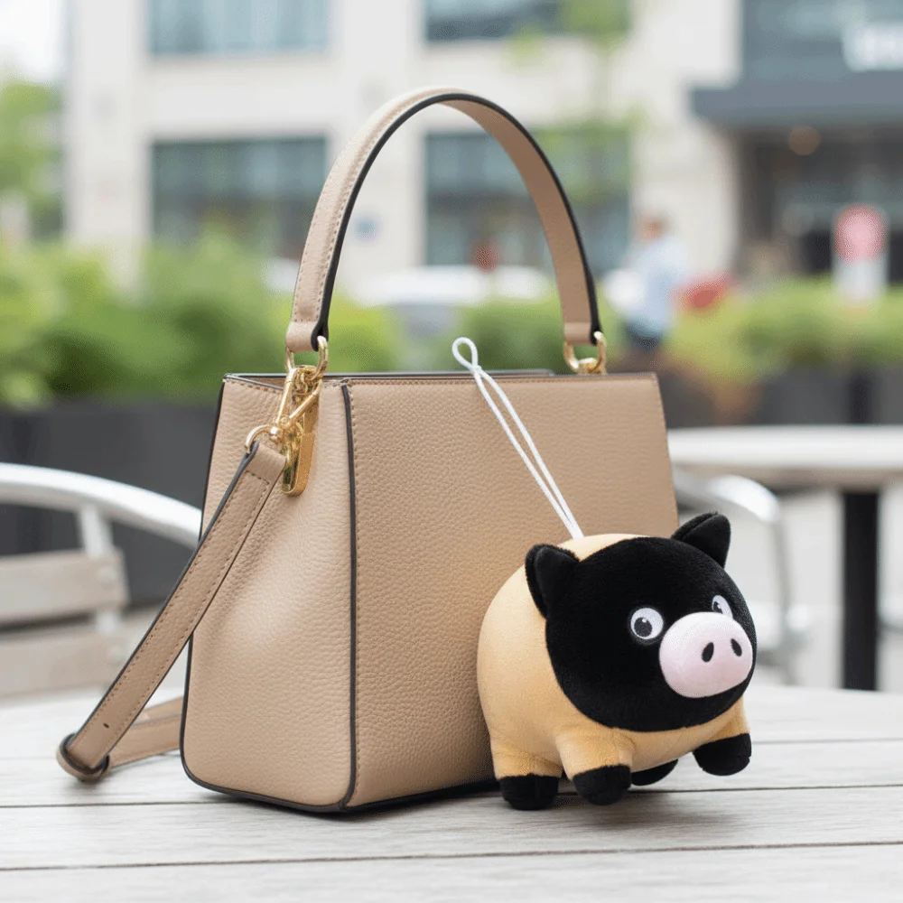 

Girl Sleeping Fluffy Miniature Pig Keychain Soft Collection Animals Pig Pet Cartoon Cute Pig Throw Pillow Car Decor