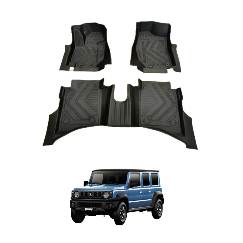 TELLIKA 5 puertas con volante a la izquierda Suzuki alfombrilla para el suelo del coche alfombrillas 3D para accesorios de puerta Jimny 2023 2024