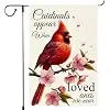 Spring Cardinal Garden Flag 12x18 Inch Double Sided Small Burlap Outdoor Yard Lawn Peach blossom Rustic Farmhouse Seasonal W jjp
