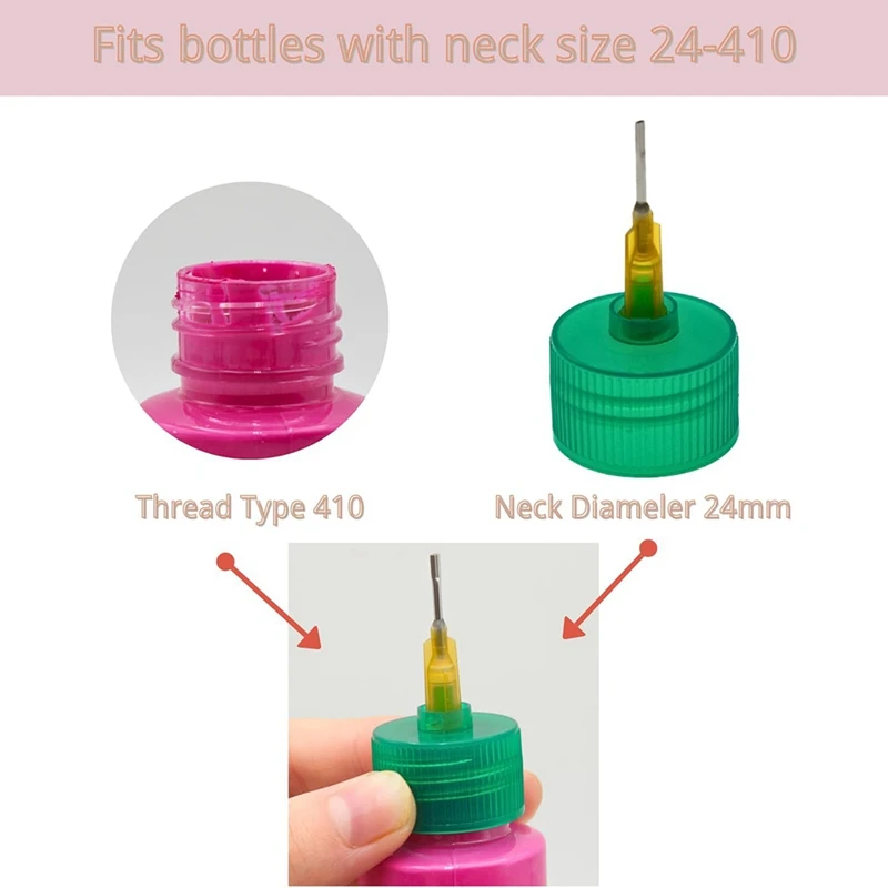 AB15-Precision Applicator Bottle Caps - Precision Tip Applicator Bottle Caps For 2 Ounce Acrylic Paint Bottle