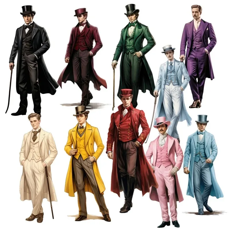 

Cute Victorian era attire gentlemen Stickers Self-made Fashion Girl Scrapbooking /Decorative /DIY Craft Photo Album journal