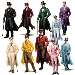Cute Victorian era attire gentlemen Stickers  Self-made Fashion Girl Scrapbooking  /Decorative  /DIY Craft Photo Album  journal