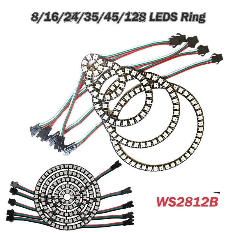 

DC5V WS2812B Ring LED Module 8/16/24/35/45/128 LEDS Addressable Programmable Module Parts for Arduino/Raspberry Smart Lighting
