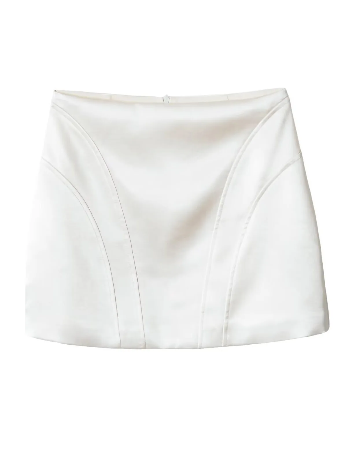 Dave&Di New Cross Border European And American Style Mid Waist Silk Texture Half Length Skirt Woman Clothing Faldas Skirts