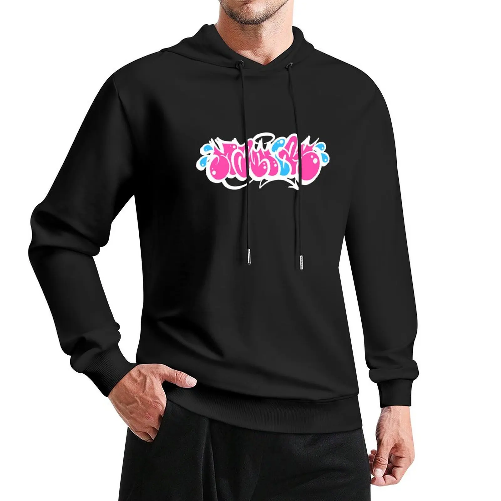 

Maniak White, Pink and Blue Throwie Pullover Hoodie men's autumn clothes korean style clothes men clothing tracksuit