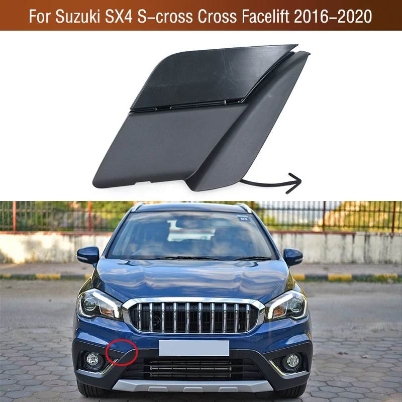 

2PCS For Suzuki SX4 S-cross Cross Facelift 2016-2020 Front Bumper Tow Hook Cover Lid Towing Trailer Hauling Eye Cap Unpainted