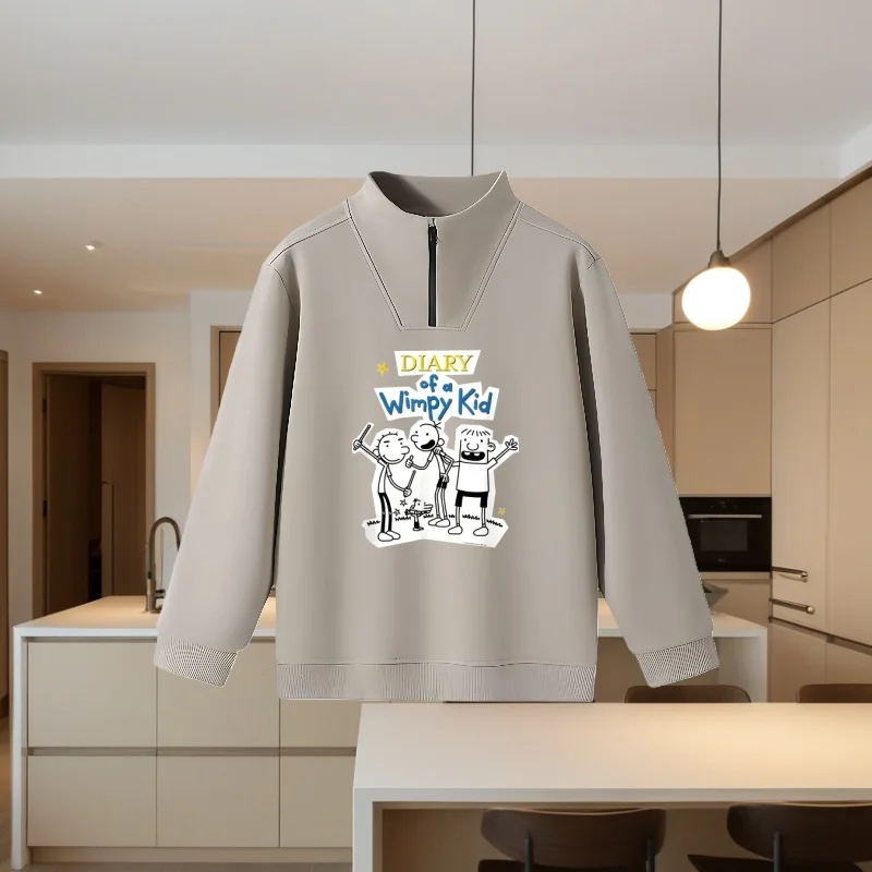 Heavyweight Autumn and Winter Style Unisex Couple's Pure Cotton Sweatshirt, Slim Fit Versatile New Long-Sleeve T-Shirt, Casual Top, 1/2 Christmas Apparel