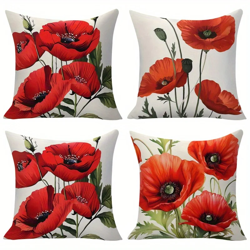 4-piece set of decorative cushion covers, suitable for sofas, living rooms, and outdoor home decor. Insert not included.