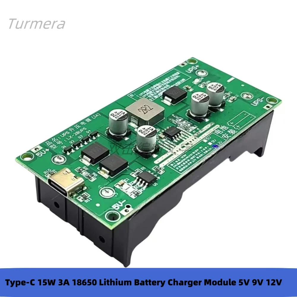 Typ-C 15 W 3 A 18650 Lithium-Batterie-Ladegerät-Modul DC-DC Step-Up-Booster Schnellladung USV-Stromversorgung/Konverter 5 V 9 V 12 V