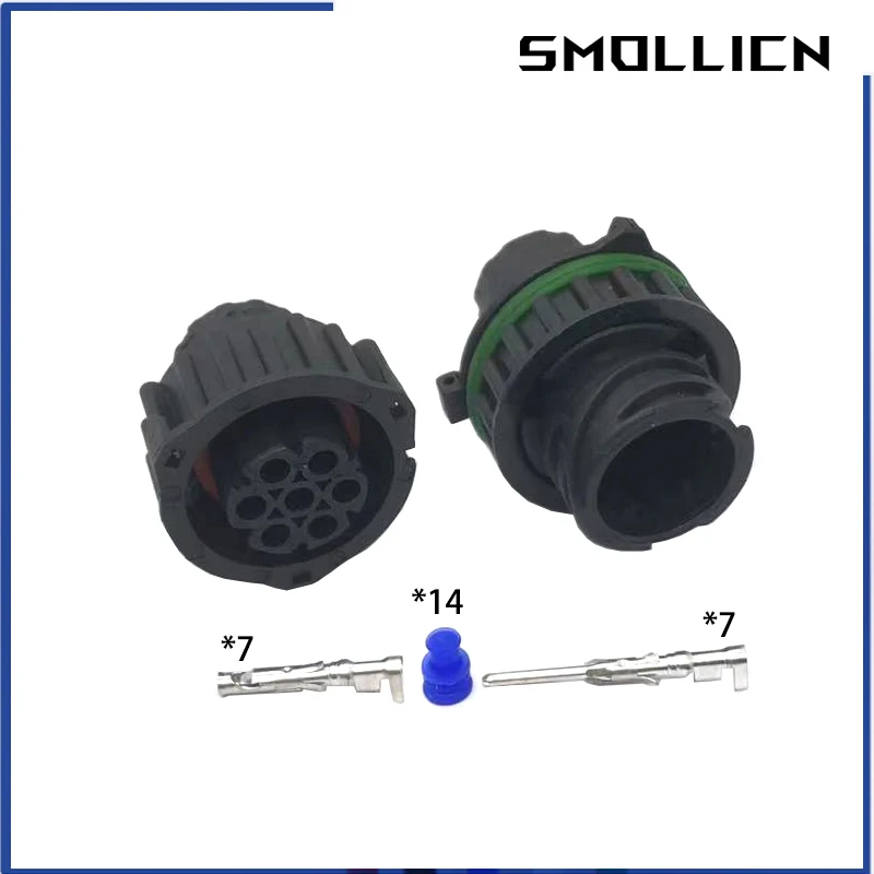 2 Sets 7 Pin Tyco Amp 1.5mm BU-STE KPL CIRCULAR DIN HOUSINGS Male Female Connector 968421-1 967650-1 1718230-1 With Cable Sheath