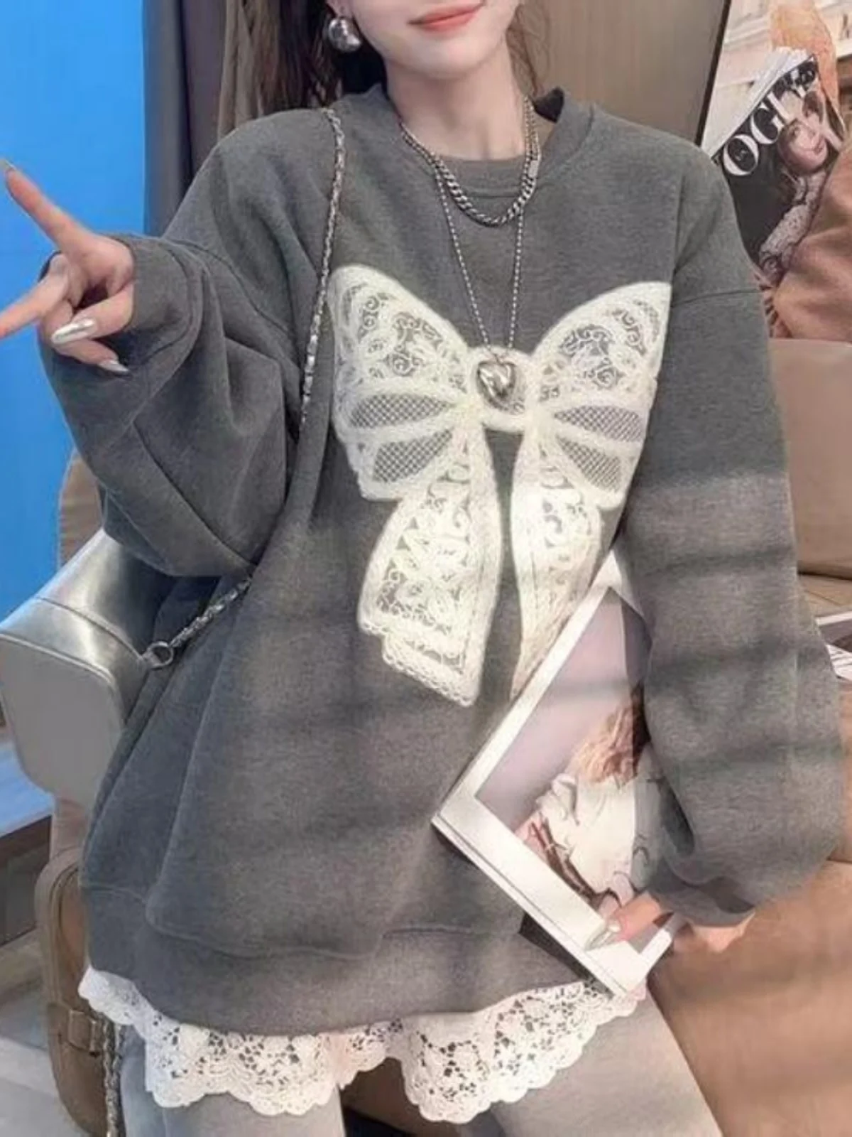 

Женские коричневые толстовки, топы с длинными рукавами для женщин, интересный декорированный Overfit, флисовая одежда на молнии, повседневный дизайн