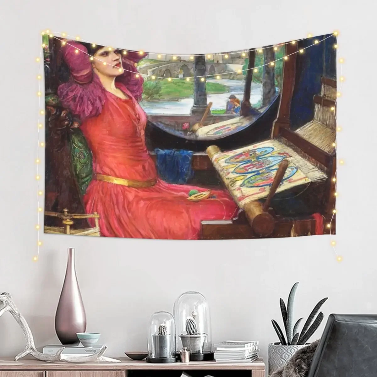 I am half sick of shadows said the Lady of Shalott Tapestry Aesthetic Decoration Carpet Wall Aesthetics For Room Tapestry