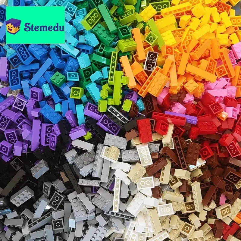 120Pcs Building Blocks Bulk Lot Pack ordinati per mattoni a colori Block Plate Toys piccole particelle Bulk compatibile Legoeds Kit fai da te