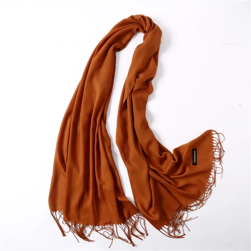 Fashion Solid Schal Frauen Kaschmir Weiche Winter Warme Schals Hijab Weibliche Lange Stirnband Schal Wraps Bandana Foulard 2022 Echarpe – Detail 18