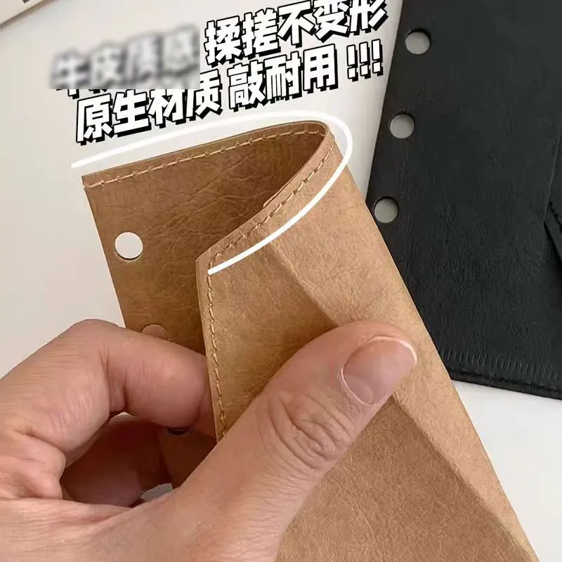 3Pcs 5Holes M5 Loose Leaf Kraft Paper Pocket Refills Card Storage Bag Notebooks Bag Planner Inner Storage Pouch Organizer