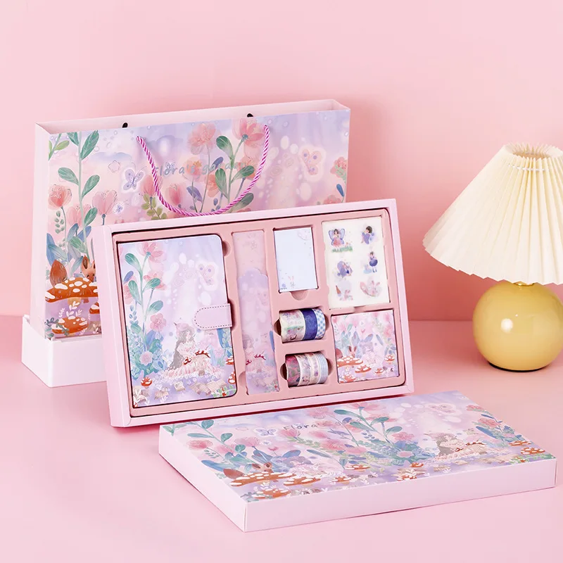 

Cartoon Fairy Tale Style Hand Ledger Gift Box Set Ins Style Notebook Hand Ledger Set Birthday Gift Student Stationery