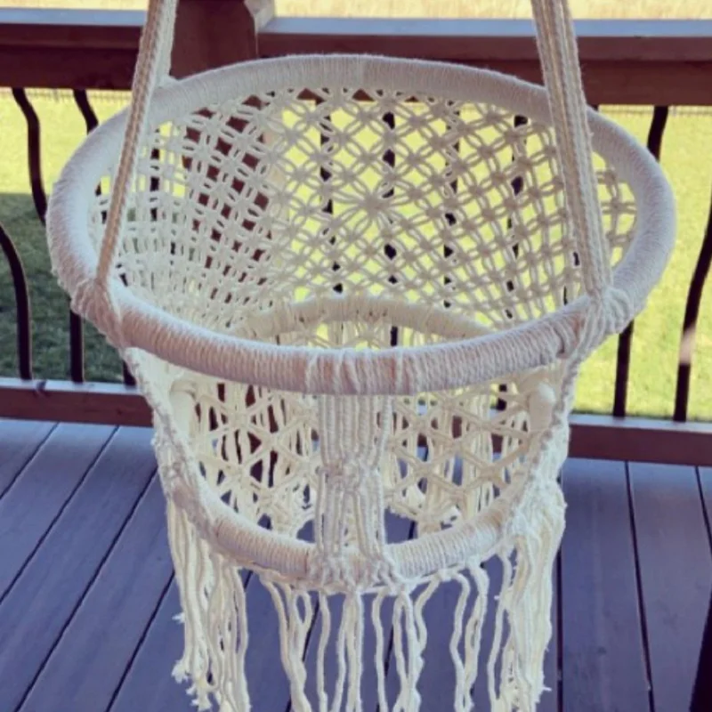 Baby Hanging Outdoor and Indoor Swing Seat Chair with Safety Belt, Durable Baby Hammock Chair