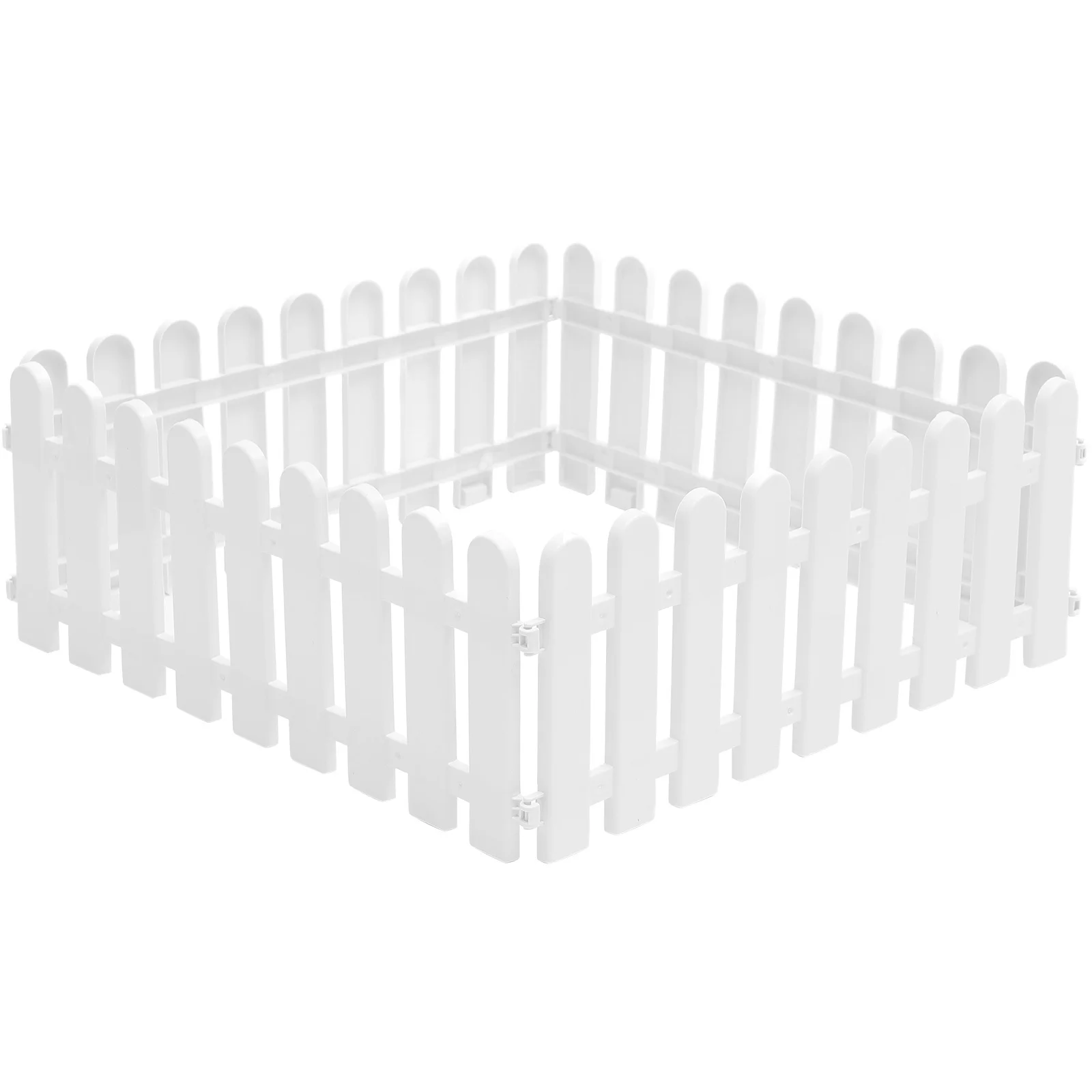 

4Pcs White Garden Fence Plastic Lawn Edging Decorative Fence Border for Outdoor Yard Flower Bed Landscaping Border