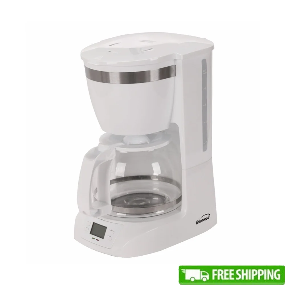 

10 Cup Digital Coffee Maker Programmable Timer Auto Shut Off Warming Plate Reusable Filter Dishwasher Safe Carafe Coffee Ground