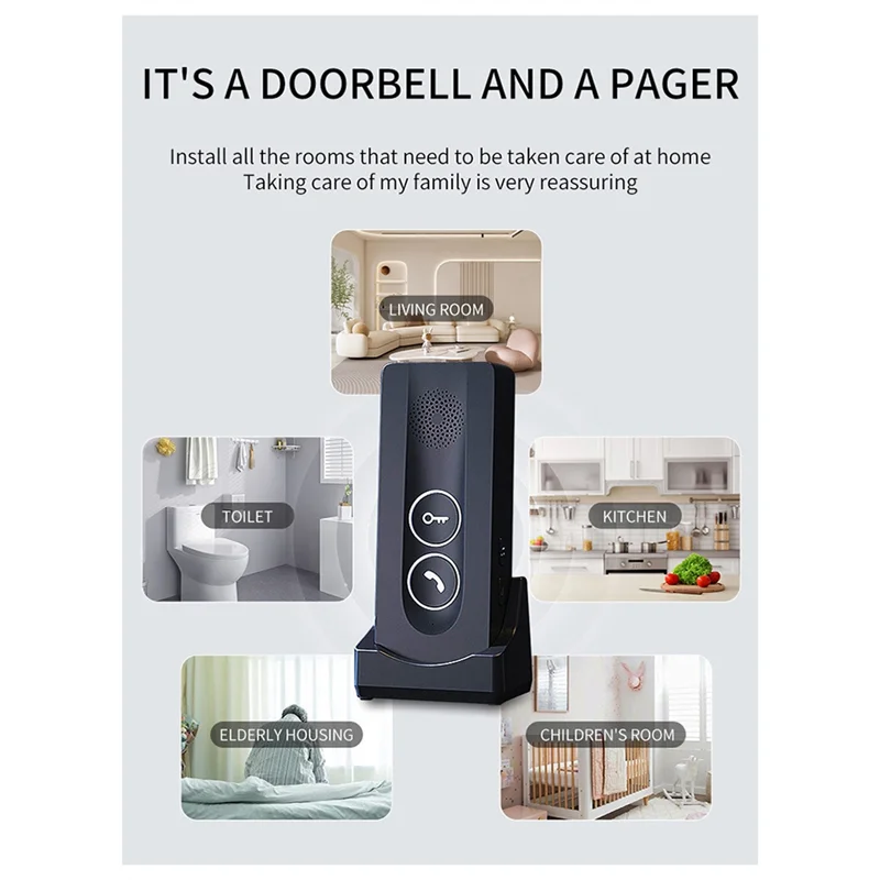 AAAEL-New 800M Long Distance Outdoor Doorbell Wireless Intercom Door Phone Unlocking Two-Way Intercom 433Mhz