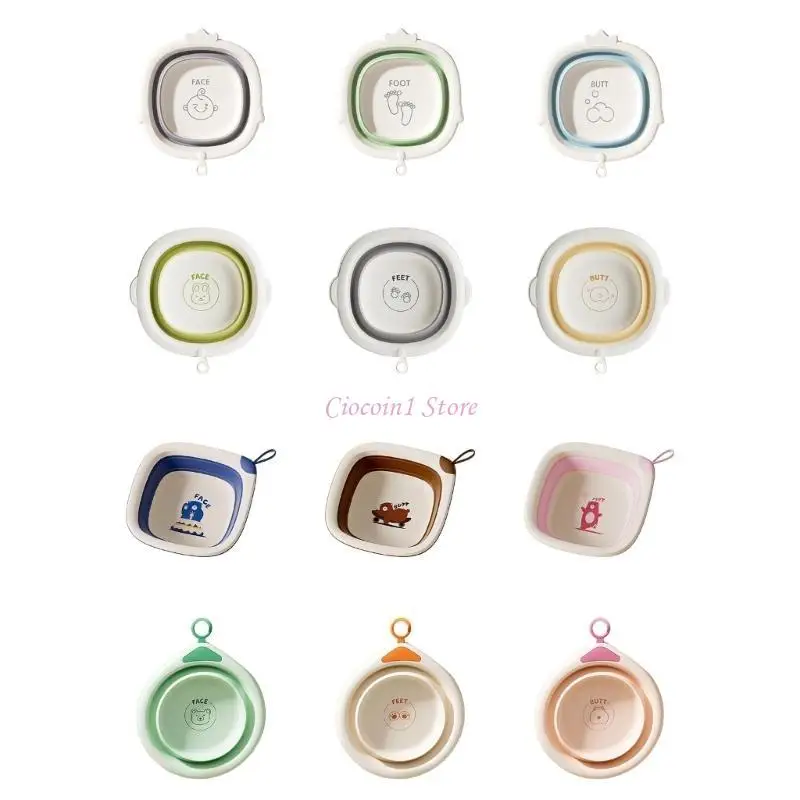 

Y1UB Portable Foldaway Baby Bathing Tub for Home Travel Compact Design Toddler Washbasin Anti Fall Cartoon Pattern