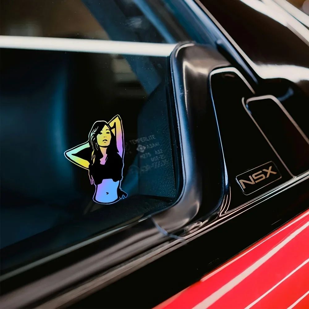 Decalcomania donna olografica unica da 1 pezzo - Design distintivo dal tema alla moda per articoli - Accessorio in vinile durevole impermeabile Chic Vibe