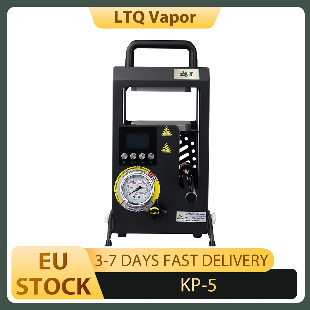 Termopressa LTQ VAPOR KP-5, 5 tonnellate con doppia piastra riscaldante e controllo della temperatura, schermo LCD con controllo della temperatura