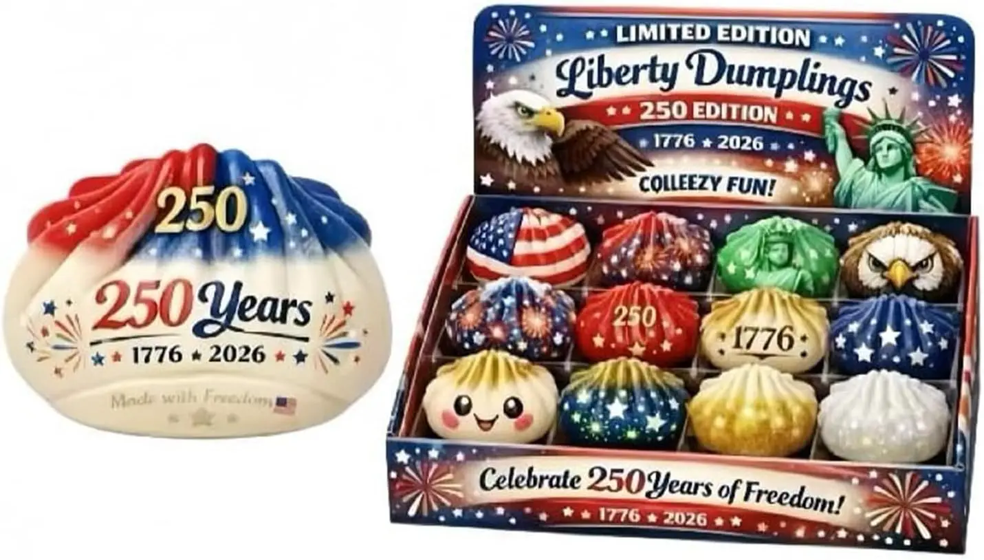 12pcs 2026 Upgraded Glitter Dumpling Squishy Soft Squeeze Stress Balls Stretchy Desk Decoration With Steamer Holiday Gift