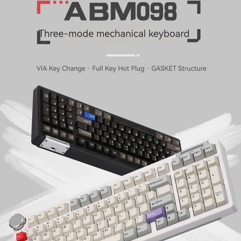 

Cidoo Abm098 Bluetooth Type-c Wireless 2.4g Connection Tri-mode Customization Gasket Rgb Hot Swappable Games Mechanical Keyboard