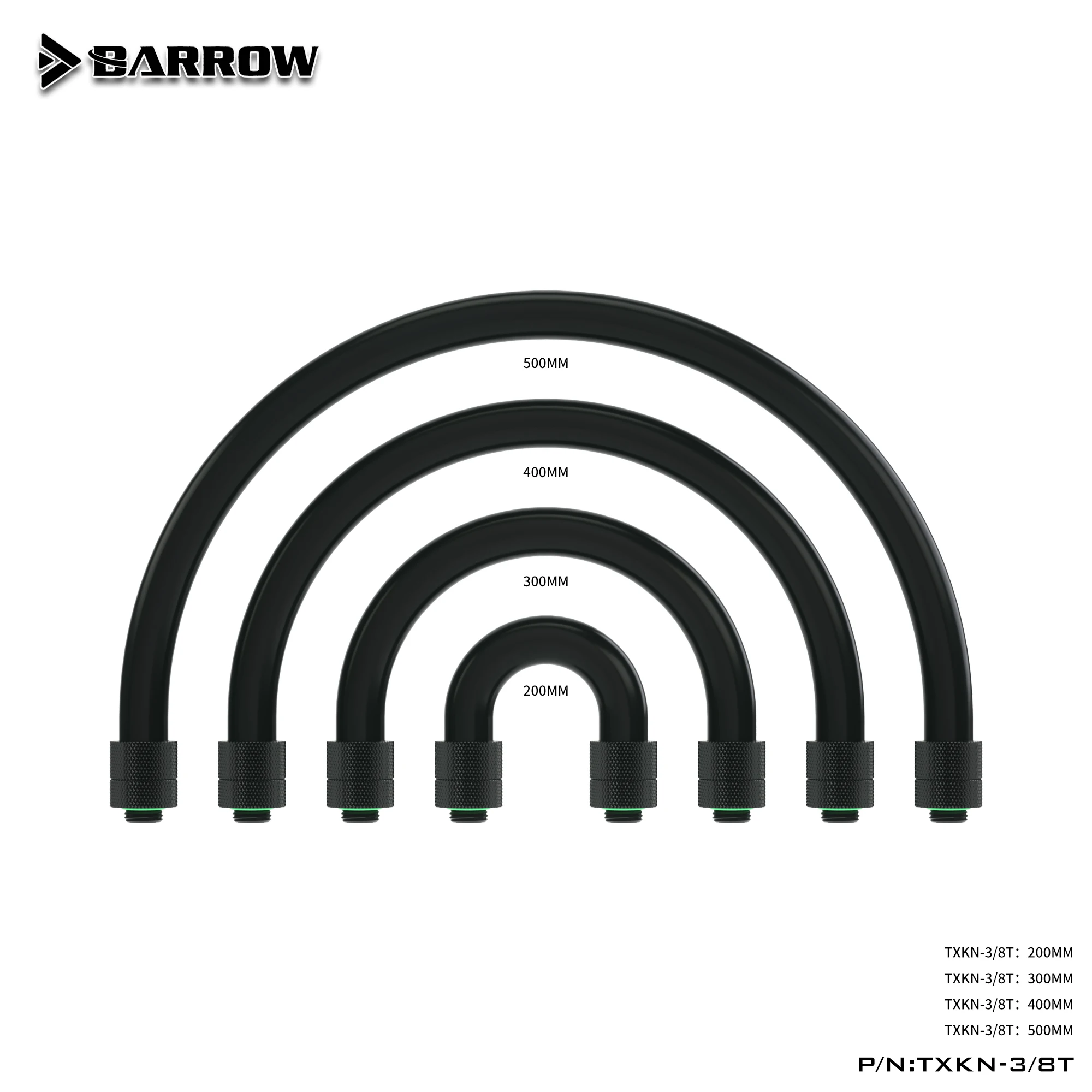 Miękka rurka Barrow AIO Anti-Kink z obrotowym G1/4in. Armatura PC Blok chłodzenia wodnego do chłodzenia wodnego platform górniczych TXKN-3/8H01T