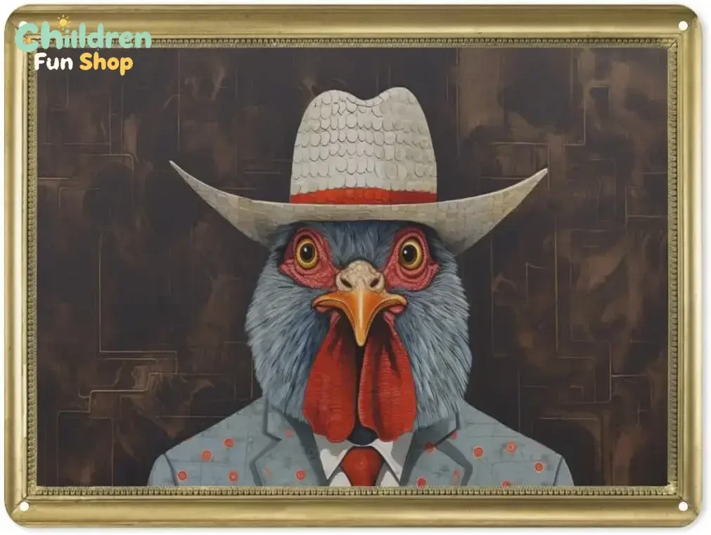 Vintage Metal Chicken Coop Signs A Gentleman Tin Funny Chickens for Home Kitchen Outdoor Decor -aluminum sig