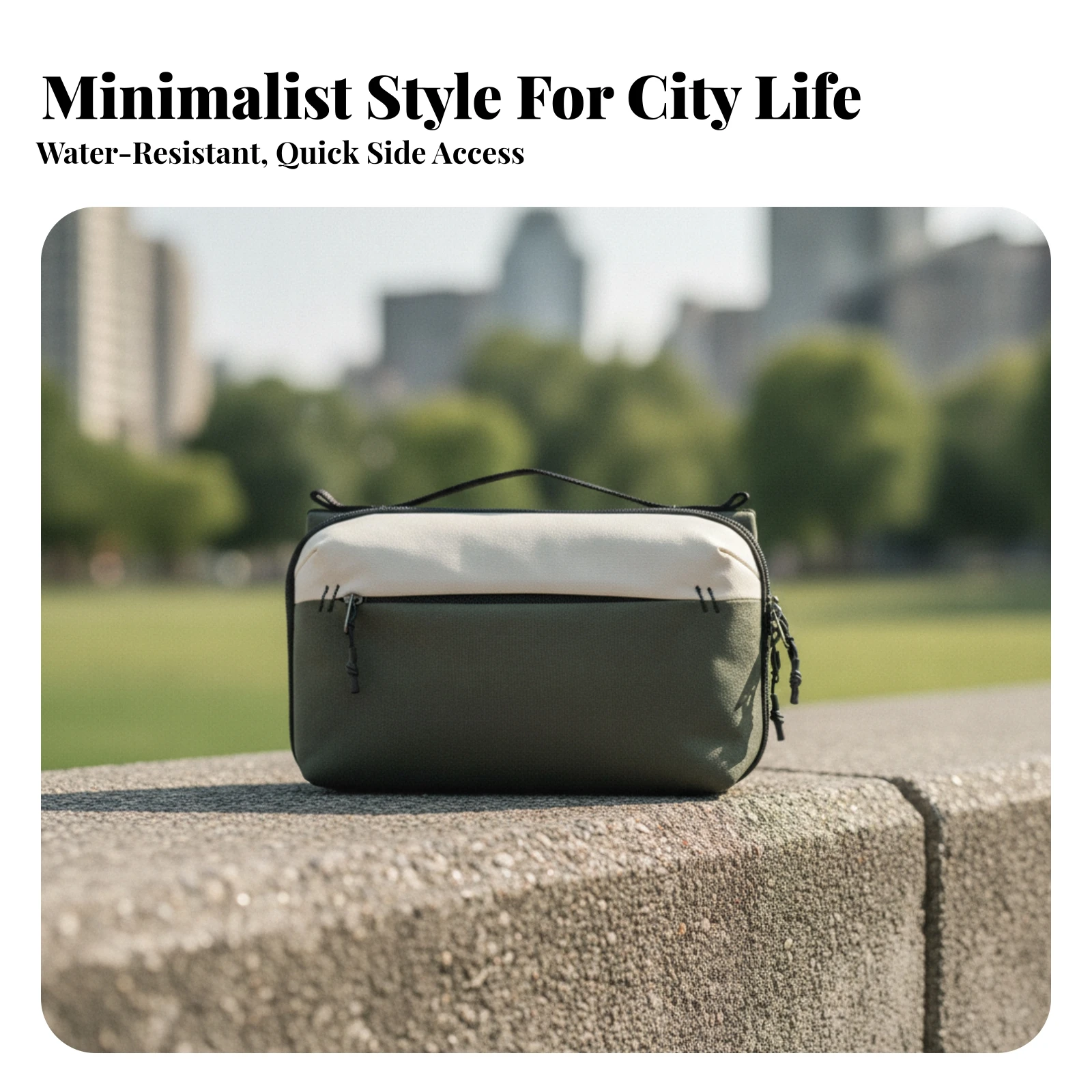 Zippered Storage Bag with Handles Structured Zippered Storage Bag Rectangular Organizer Pouch Lightweight Organizer Case Sturdy view 2
