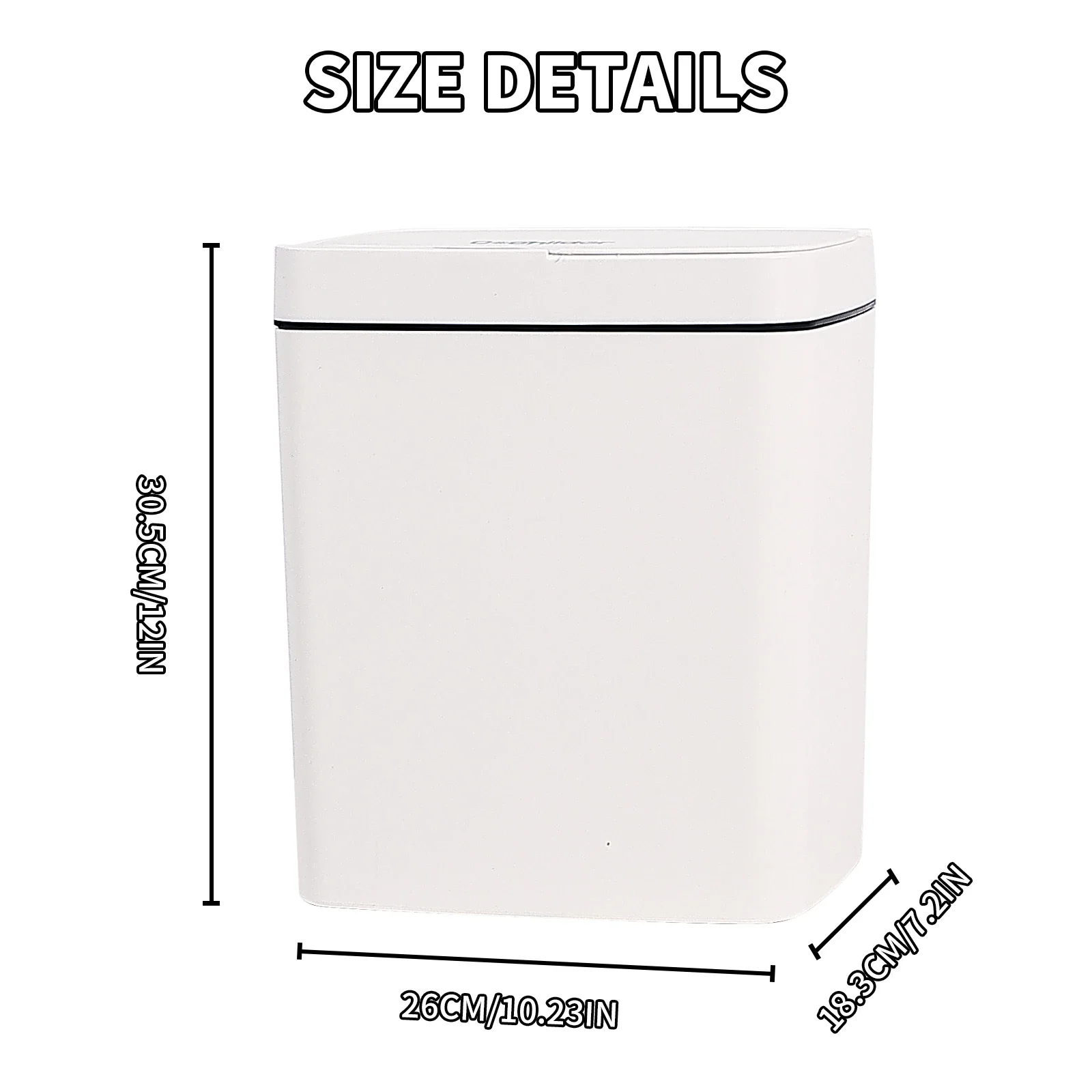 터치리스 스마트 오픈 뚜껑 쓰레기통, 냄새 차단, 아기방, 거실, 주방 및 욕실용 기저귀 버킷