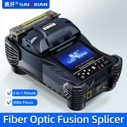 SAIXIAN-máquina empalmadora de fusión de fibra óptica, A-15F, 400K, juego completo, máquina de fusión en caliente, totalmente automática, multilenguaje, FTTH