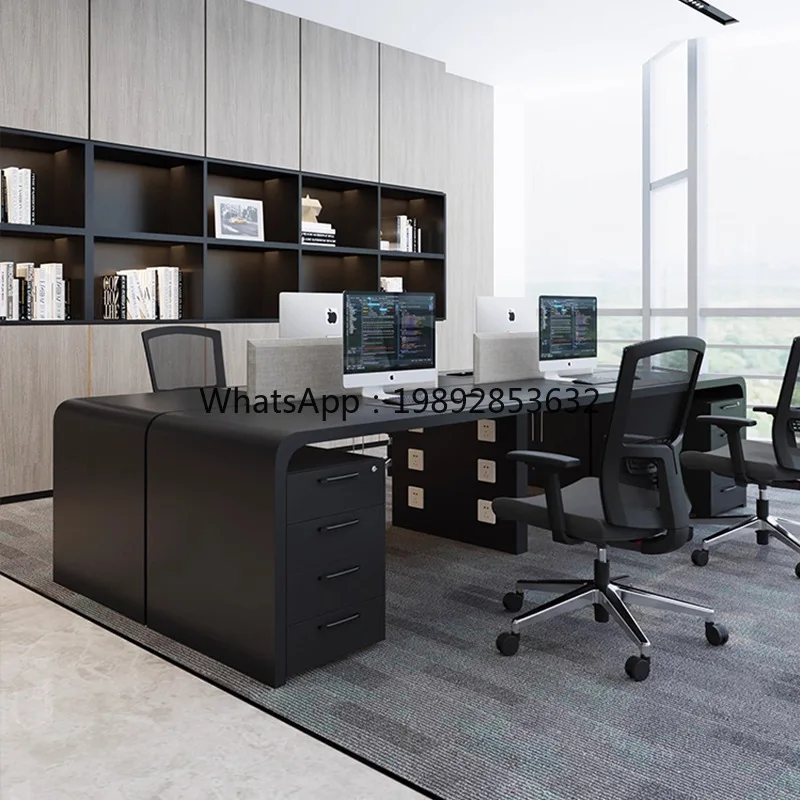 LYY Simple Modern Employee  High-end Computer  Multi-seat Financial Employee Desk Staff Office Desk and Chair Set