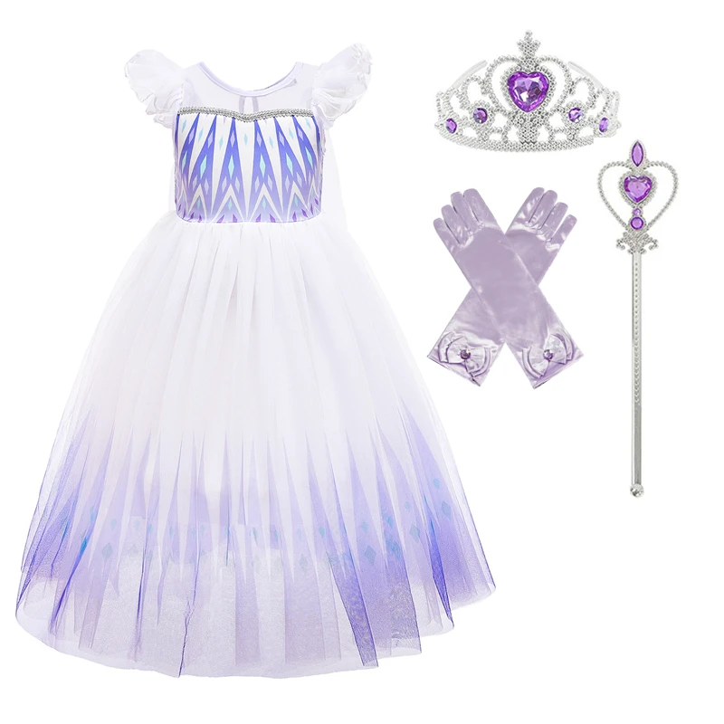 2020 Elsa abiti per ragazze principessa Anna Elsa 2 costumi Party Cosplay Elza Set di accessori per capelli bambini ragazze abbigliamento