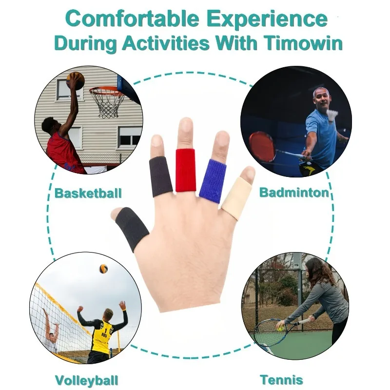 10 Teile/satz Finger Brace Schiene Hülse Daumen Unterstützung Schutz für Basketball Volleyball Badminton Tennis – Detail 2