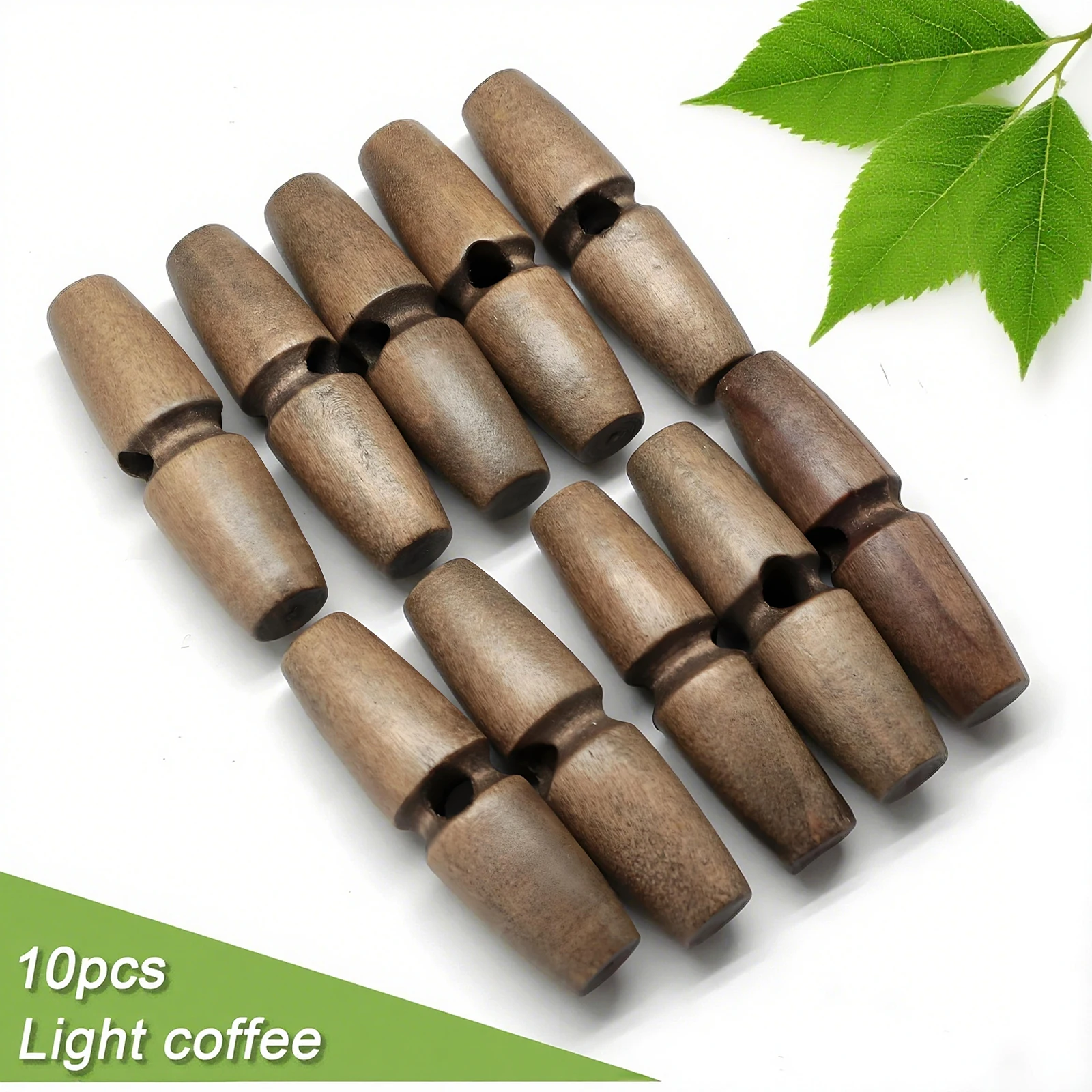 10 قطعة أزرار تبديل الخشب الطبيعي للمعاطف والسترات ، أزرار خياطة كلاسيكية بإبزيم بفتحة كبيرة ، إكسسوارات الملابس اليدوية