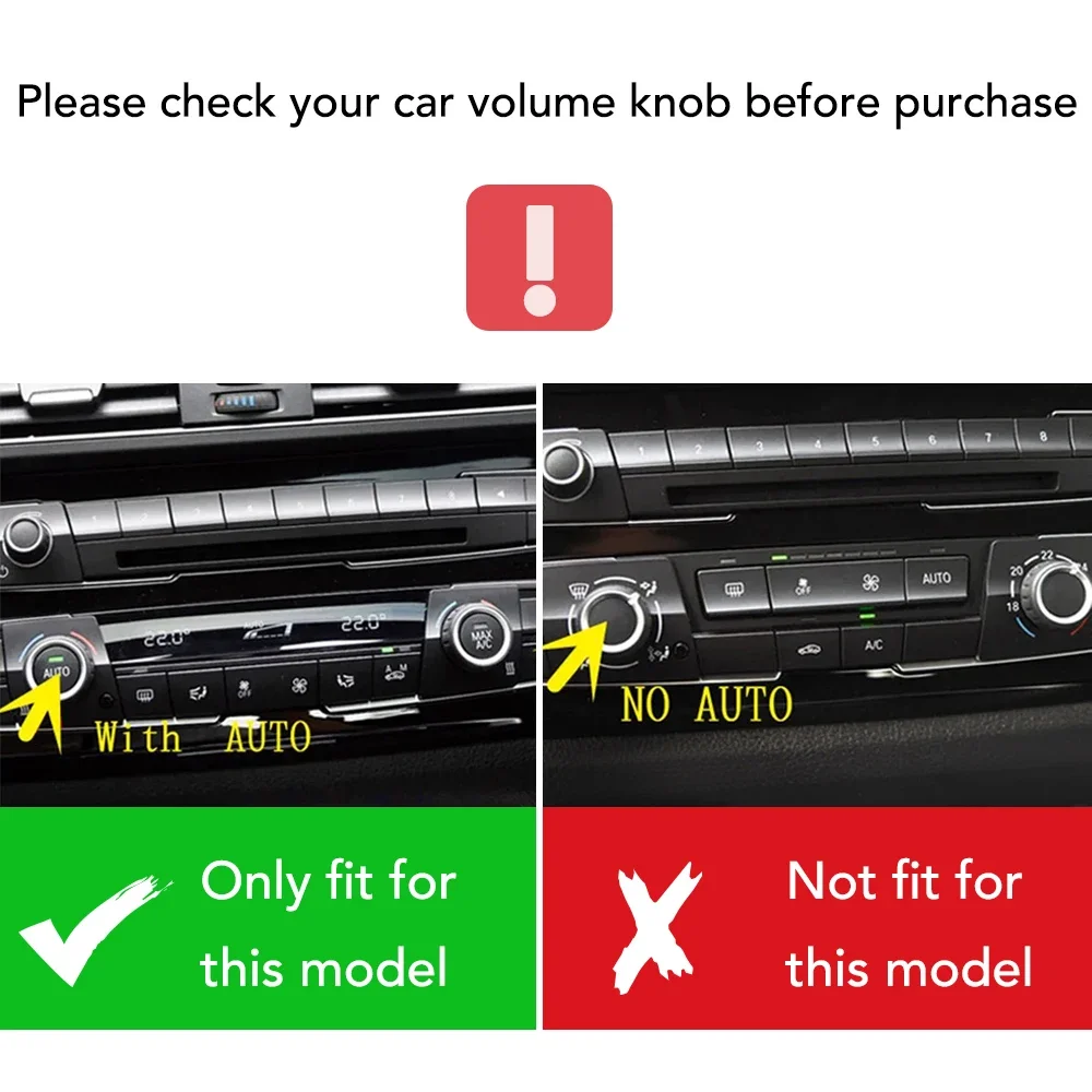 Car Air Condition/Audio Volume Control  Knob Trim Ring Accesories Fit For BMW 1 2 3 3GT 4  X1 F30 F34 F20(With AUTO Button)