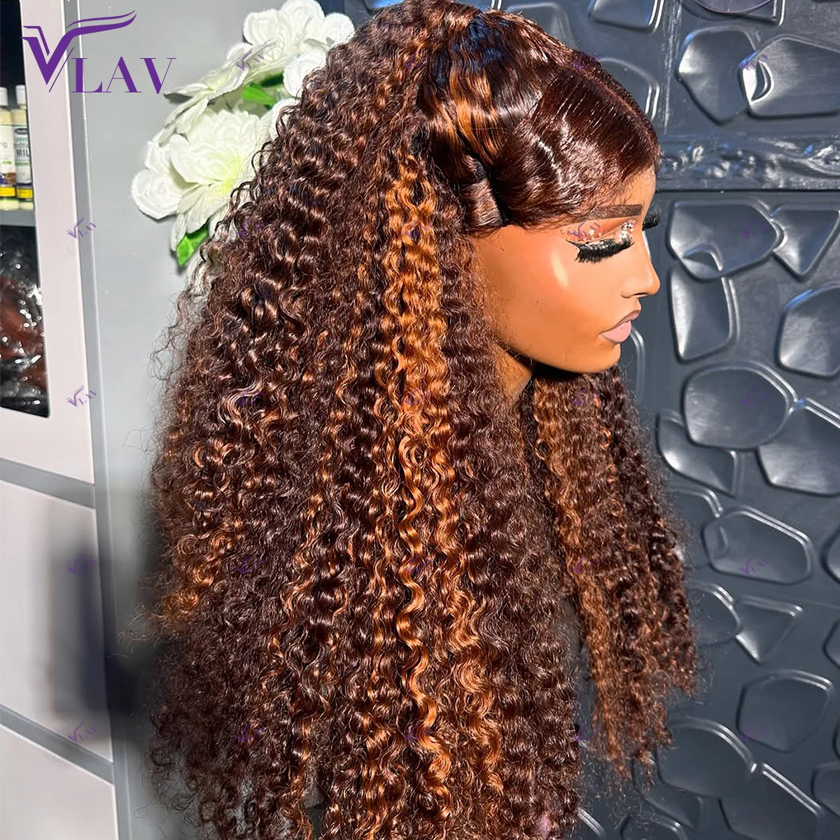 400 Density Color Wig Glueless Human Hair Wigs Kinky Curly 13×4/360 HD Transparent Lace PrePlucked 13×6 HD Lace Frontal Wig VLAV