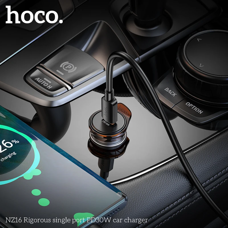HOCO 30W mini Car Charger Fast Charging For iPhone 16 Pro QC3.0 Mini PD USB Type C Car Mobile Phone Charger For Xiaomi Samsung image 4