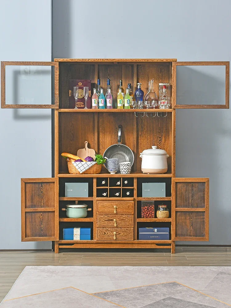 Hxl Chicken Wing Wood Yunxing Wine Cabinet Tempered Glass New Chinese Style Rosewood Bookcase Solid Wood