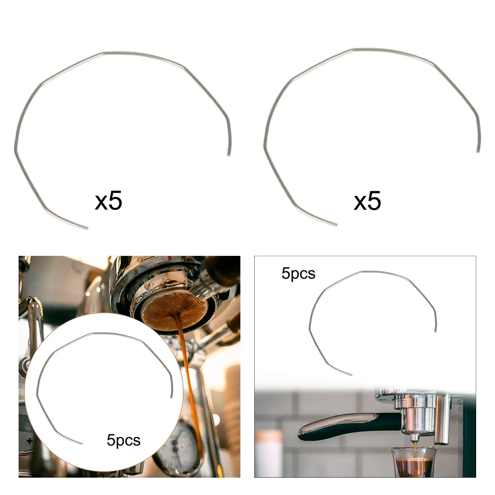 5Pcs Portafilter Basket Spring Clip Sturdy Espresso Machine Spring Set Coffee