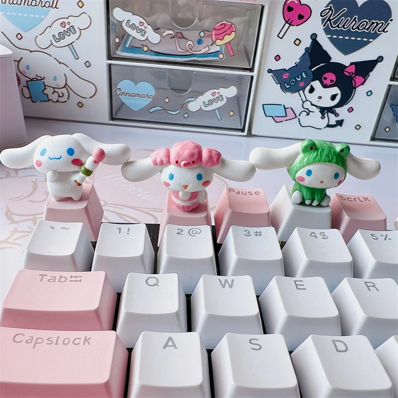 Sanrio Kawaii Cinnamorol Keycaps Mechanical Keyboard Caps Hello Kitty Pochacco Mx Axis Personalized Cartoon Esc Diy Key Cap Game