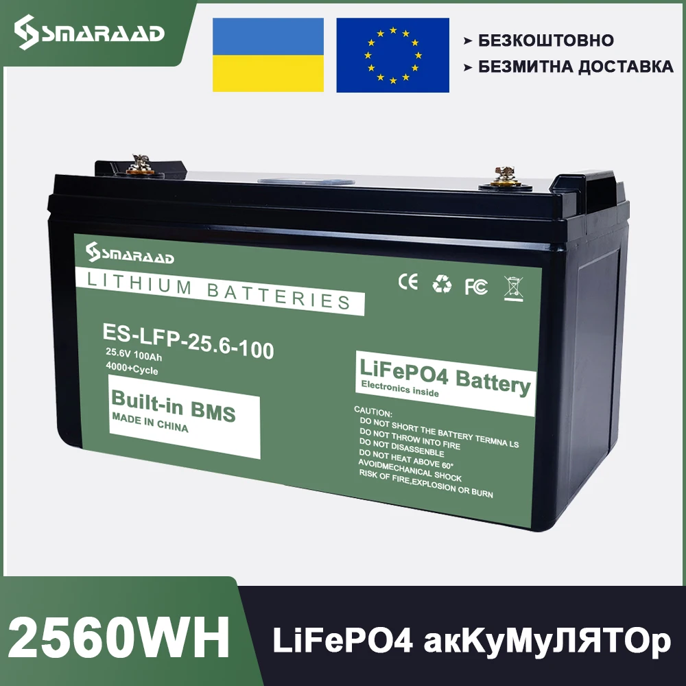 Poland delivered Ukraine Duty Free 12V 100Ah LiFePo4 Battery 24V Pack Lithium Iron Phosphate Battery With Built-In BMS 4000+cy