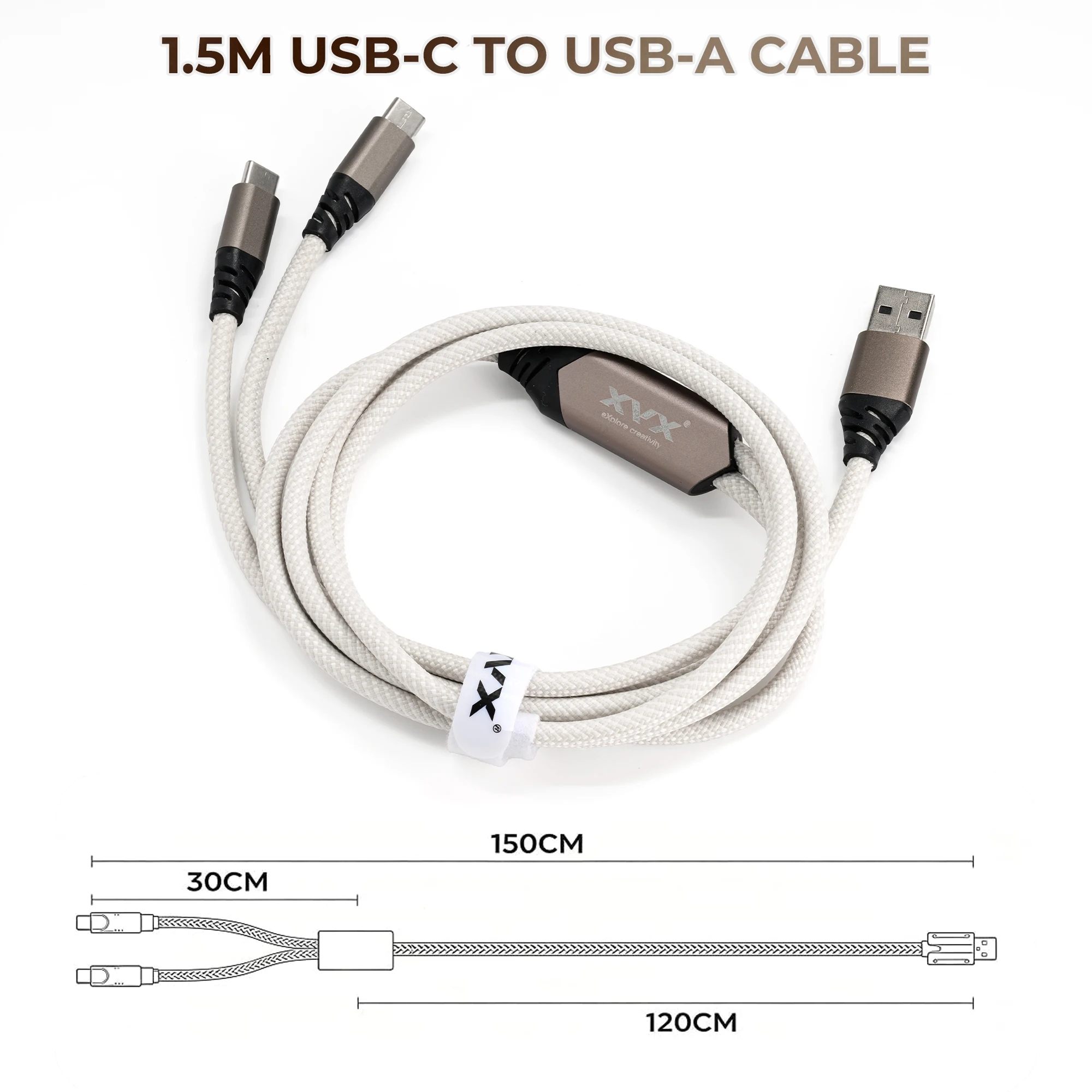 cabo-de-teclado-xvx-2-em-1-trancado-em-nylon-15m-usb-c-para-usb-a