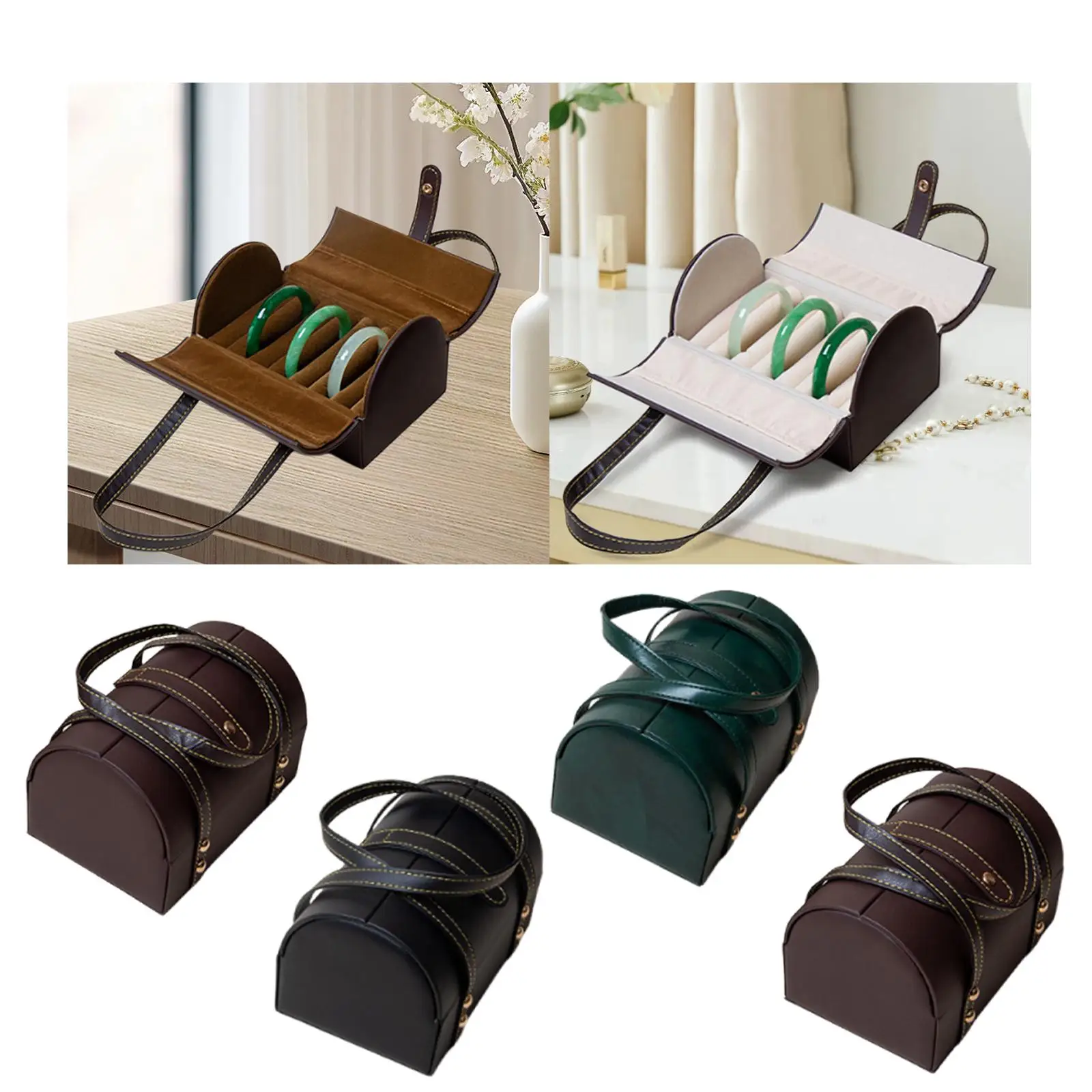 

Коробка для хранения браслетов, портативная мягкая внутренняя подкладка, витрина для ювелирных изделий, чехол для ювелирного магазина, дома, спальни, продажа